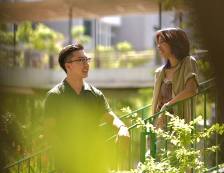 Students Talking on Staircase