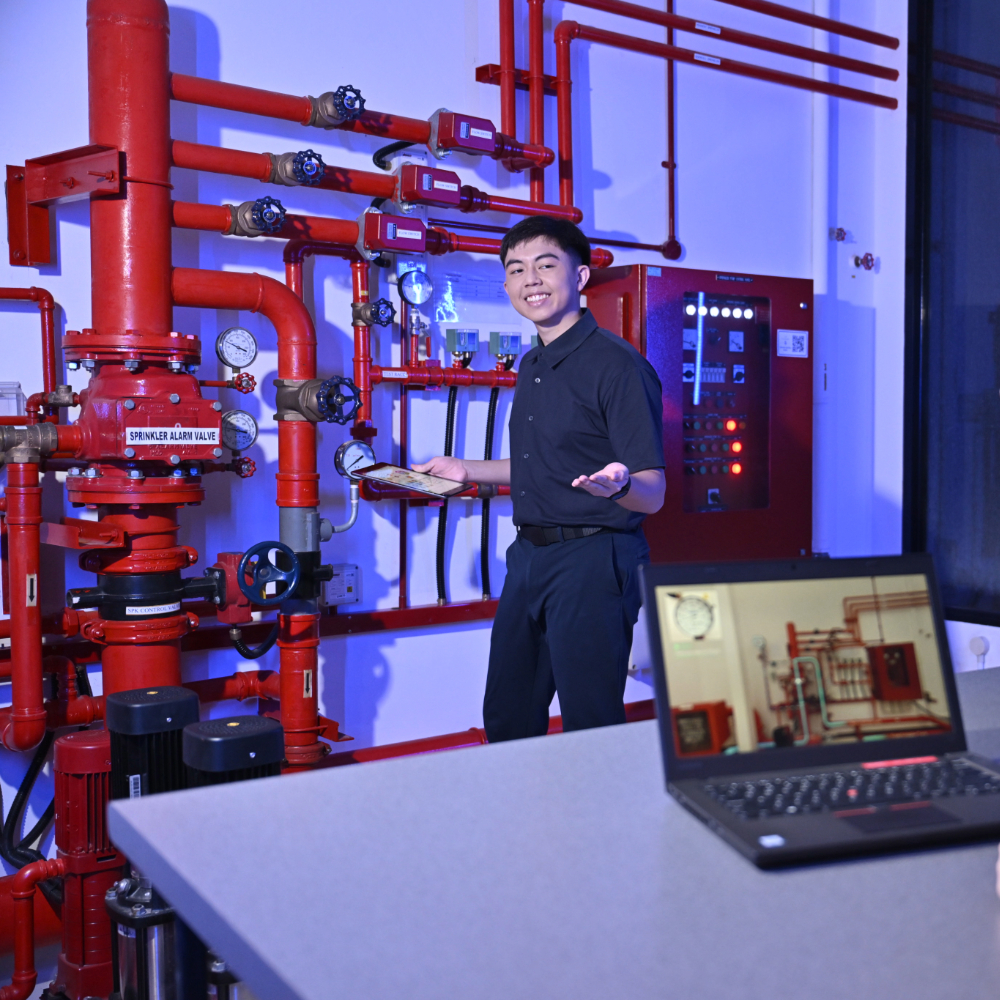 Student at Sprinkler System