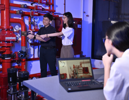 Students Experimenting with Sprinkler System