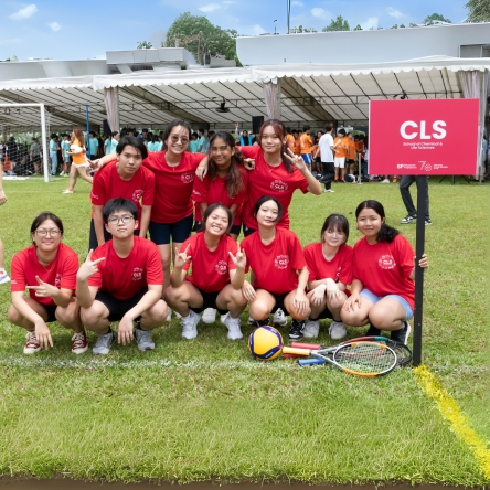 students on field