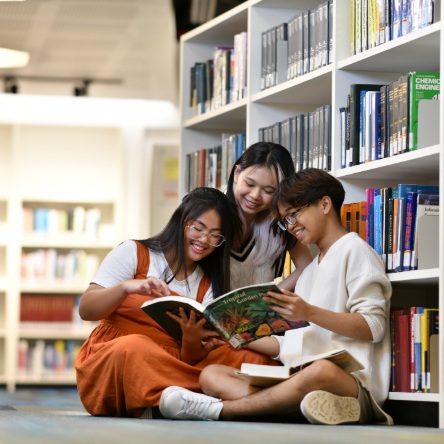 Students in library